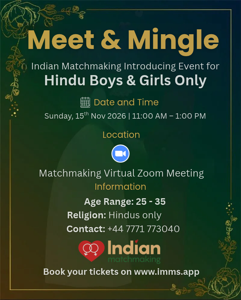 UK Hindu Singles Matchmaking 25–35